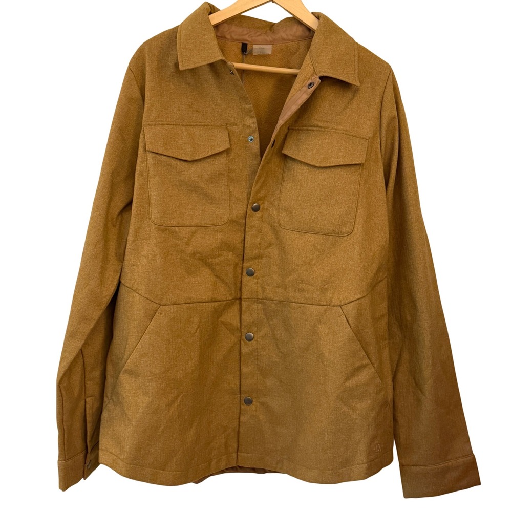 VRST Shirt Jacket Mens Large Tobacco Brown‎ Heather New Snap Front Shacket